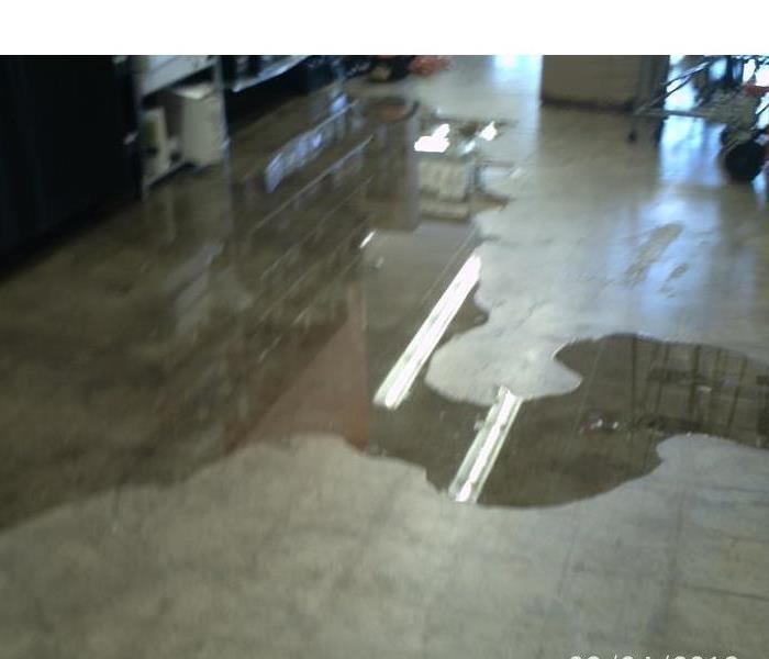 water damage on floor 